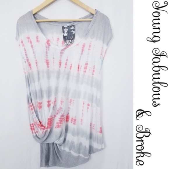 Young Fabulous & Broke Tops - Young Fabulous & Broke Tie Dye Knotted Tank